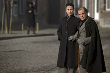 Céline with Lucette: "There was a scene when at night he is hearing noise and he finds Lucette dancing outside."